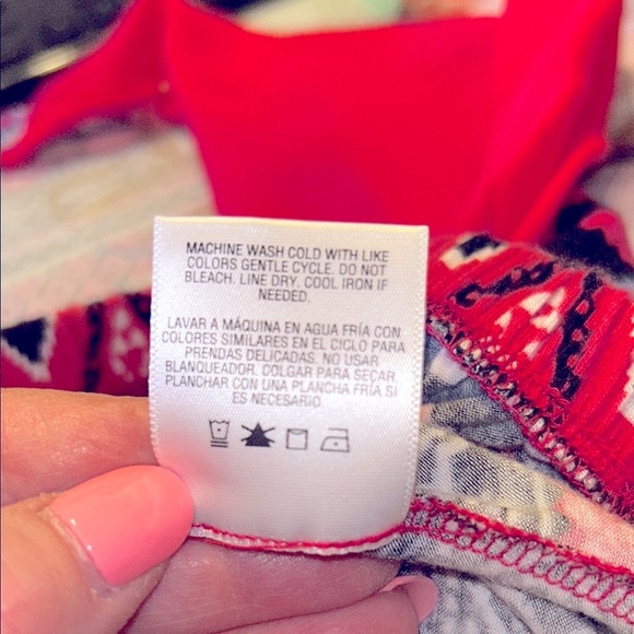 Bongo Trendy Pink & Black Boho Look Women's elastic bottom Top. Sheer arms Sz XL - Picture 14 of 14